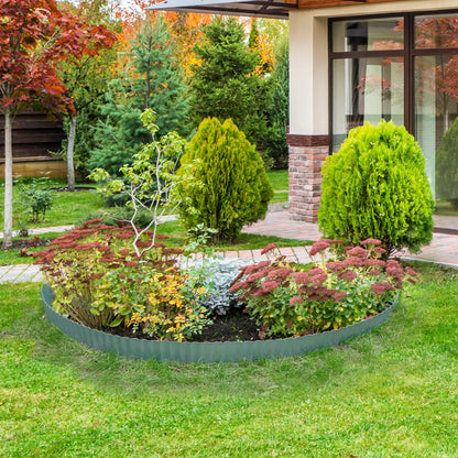 Worth Garden Corrugated Steel Landscape Lawn Edging - 6" x 20' Flexible Garden Lawn Border Edging for Raised Flower Bed Tree Fence