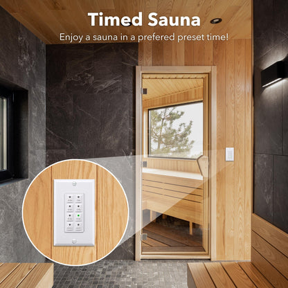 BN-LINK Countdown Digital Wall Timer Switch for Exhaust Fan with Push Button 5-10-20-30-45-60mins, Bathroom Fan Light Switch Timer Indoor, Neutral Required, Wall Plate Included, White