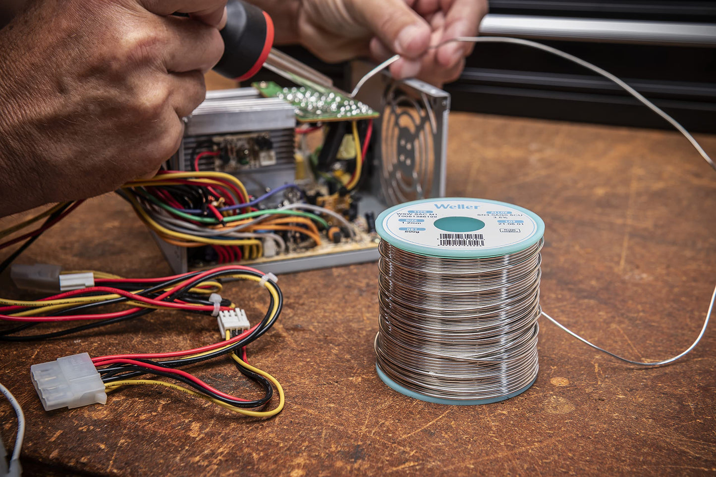 Weller WSW SCN M1 (T0051404799) Solder Wire, Dia: 0.5 mm / 0.020 in, Wt: 100 g / 3.527 oz, Alloy Sn99.3Cu0.6Ni0.05, Flux Content 3.5%