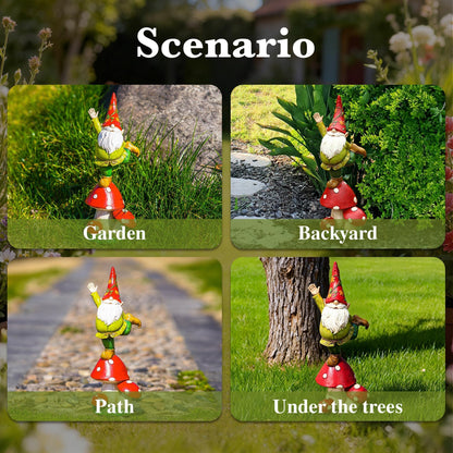 TZSSP Garden Gnome Statue - 12.2 Inch Outdoor Yoga Elf Dwarf with Wings, Hand-Painted Resin Meditation Decor, Weatherproof for Lawn Patio Garden, Unique Gift for Gardening Lovers