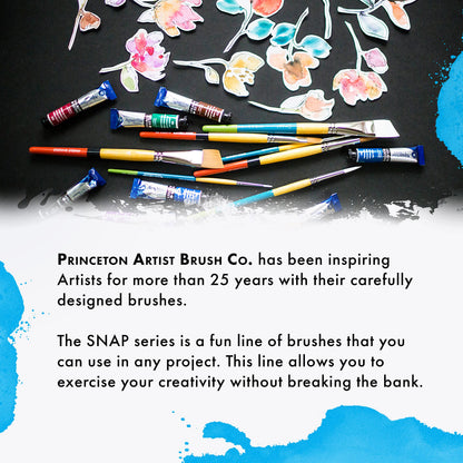 Princeton Snap White Synthetic Paint Brush Set for Acrylic and Watercolor, Includes 4 Paint Brushes