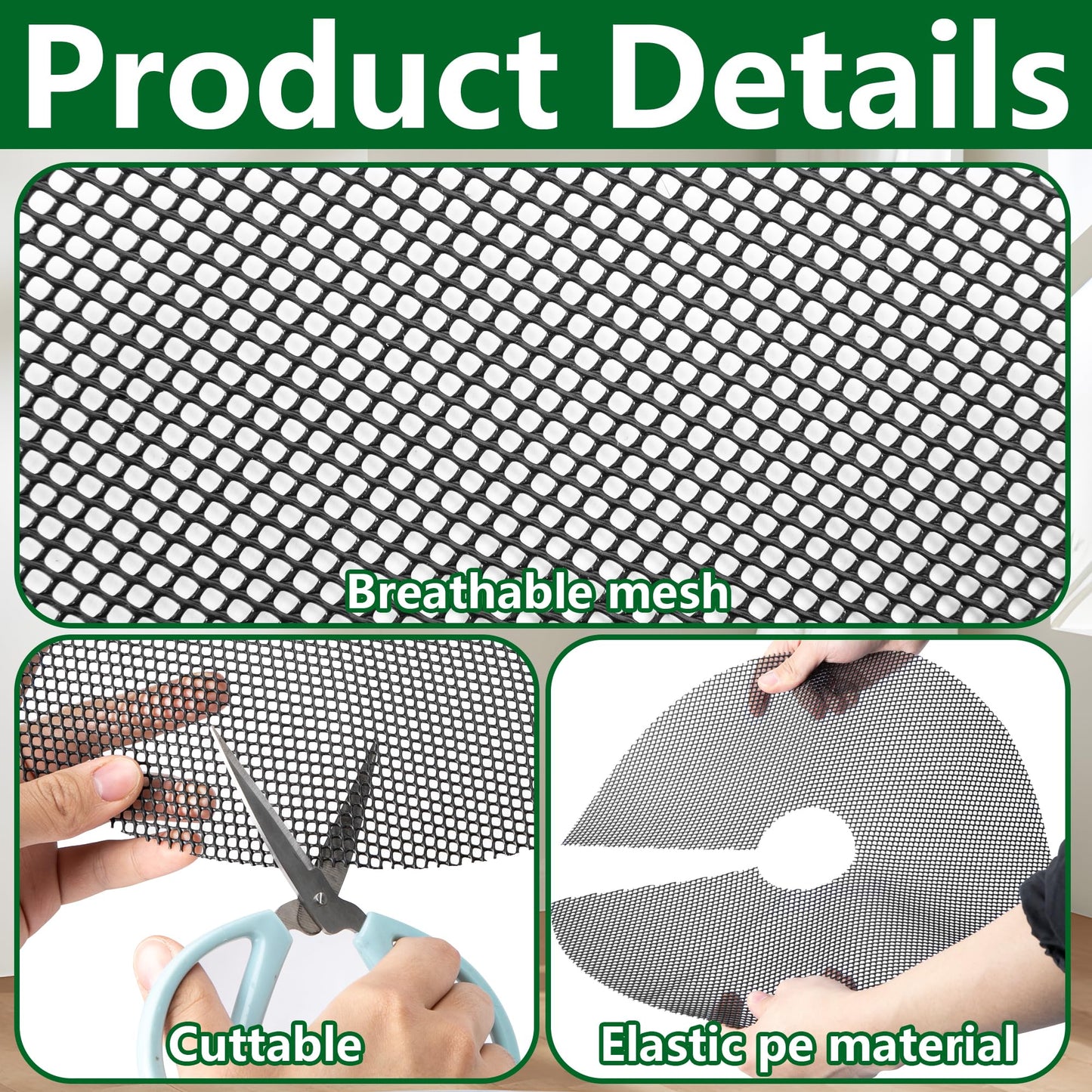 Adnee 4 Pcs 15.7 Inch Plant Pot Grids-Cuttable Plant Pot Soil Covers Protectors from Animals-Indoor Round Planter Pots Soil Guard for Outdoor Garden Plants Protection