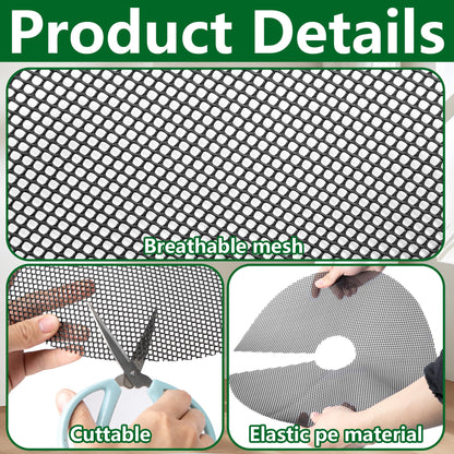 Adnee 4 Pcs 15.7 Inch Plant Pot Grids-Cuttable Plant Pot Soil Covers Protectors from Animals-Indoor Round Planter Pots Soil Guard for Outdoor Garden Plants Protection
