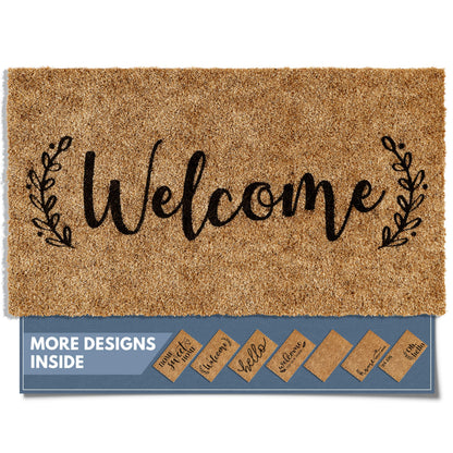 Barnyard Designs Doormat Welcome Mat for Outdoors, Large Front Door Entrance Mat, 76 x 43cm, Brown (Welcome)