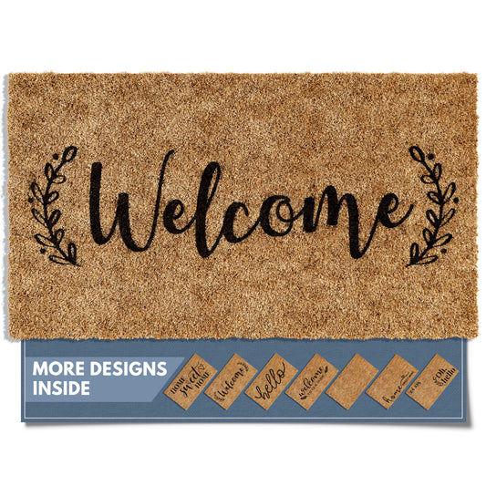 Barnyard Designs Doormat Welcome Mat for Outdoors, Large Front Door Entrance Mat, 76 x 43cm, Brown (Welcome)