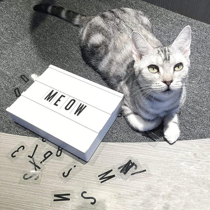 My Cinema Lightbox - The Mini Cinema Lightbox, LED Changeable Quote Sign To Create Personalized Messages, with 100 Letters, Numbers, & Symbols, USB or Battery Powered, A5 White