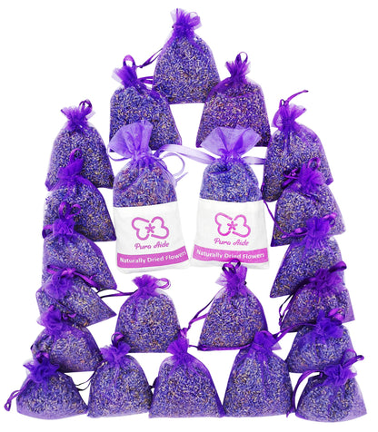 Pura Aide Lavender Sachets Pre-Filled for Refreshing Drawers Closets Dressers Shoe Boxes Wedding Toss Home Fragrance Fresh Scents (Pack of 22)