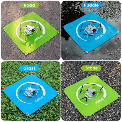 STARTRC Drone Landing Pad, Universal Waterproof Portable Fast-Foldable Helipad for Mini 5 Pro/4/3/2 SE/4K/DJI Neo/Flip/Mavic 3/RC Quadcopters (Blue-green, 26-inch/65cm)