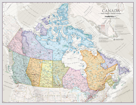 Canada Map Poster – 59.4 x 42 cm - Maps International - Map Making for More Than 50 Years - Most Detailed Map Gift