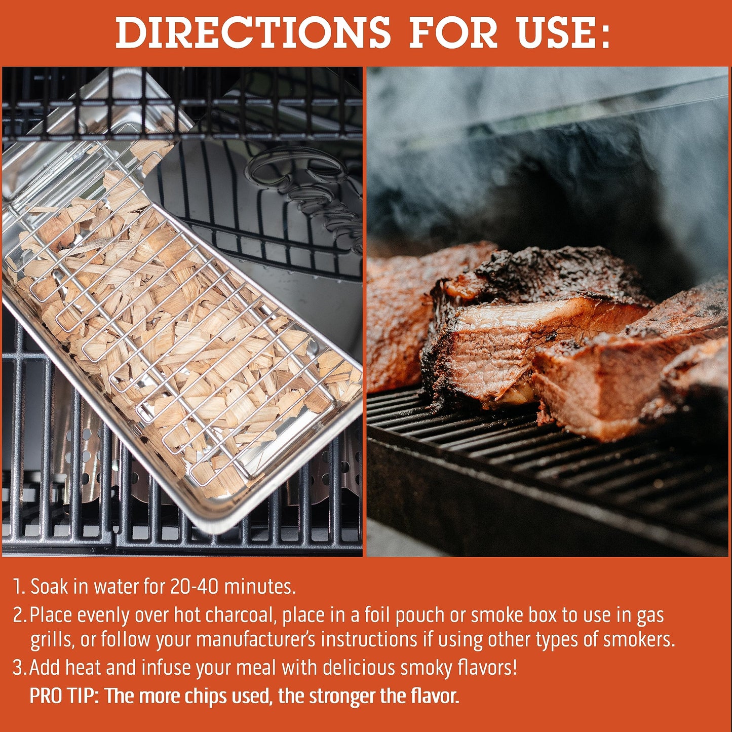 Camerons All Natural Pecan Wood Chips for Smoker - 260 Cu. In. Bag, Approx 2 Pounds- Kiln Dried Coarse Cut BBQ Grill Wood Chips for Smoking Meats - Barbecue Smoker Accessories - Grilling Gifts for Men