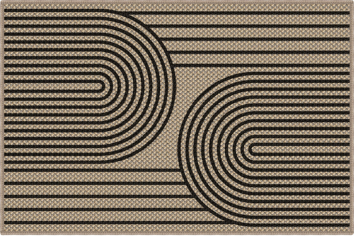 VSIWB Door Mat Entrance 2'x3', Easy Jute Area Rug, Non-Slip Absorbent Dirt Resist Front Back Door Mat, Easy Clean Washable Low-Profile Doormat for Entryway, Front Door, Inside Entrance,Kitchen, Black