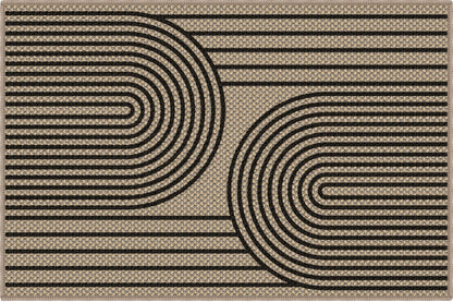 VSIWB Door Mat Entrance 2'x3', Easy Jute Area Rug, Non-Slip Absorbent Dirt Resist Front Back Door Mat, Easy Clean Washable Low-Profile Doormat for Entryway, Front Door, Inside Entrance,Kitchen, Black