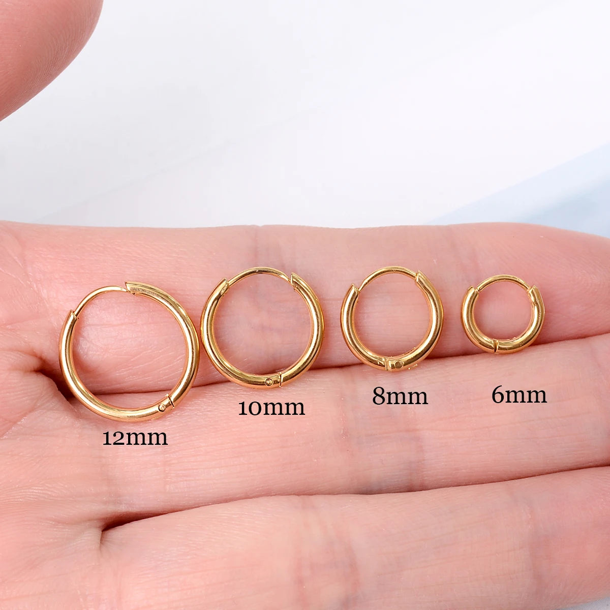 2023 New Simple Stainless Steel Small Huggie Hoop Earrings for Women Men Cartilage Ear Piercing Jewelry Pendientes Hombre Mujer
