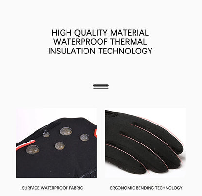 Men Women Cycling Winter Warm Sport Gloves Touchscreen Outdoor Fishing Splash-proof Skiing Snowboard Nonslip Zipper Gloves