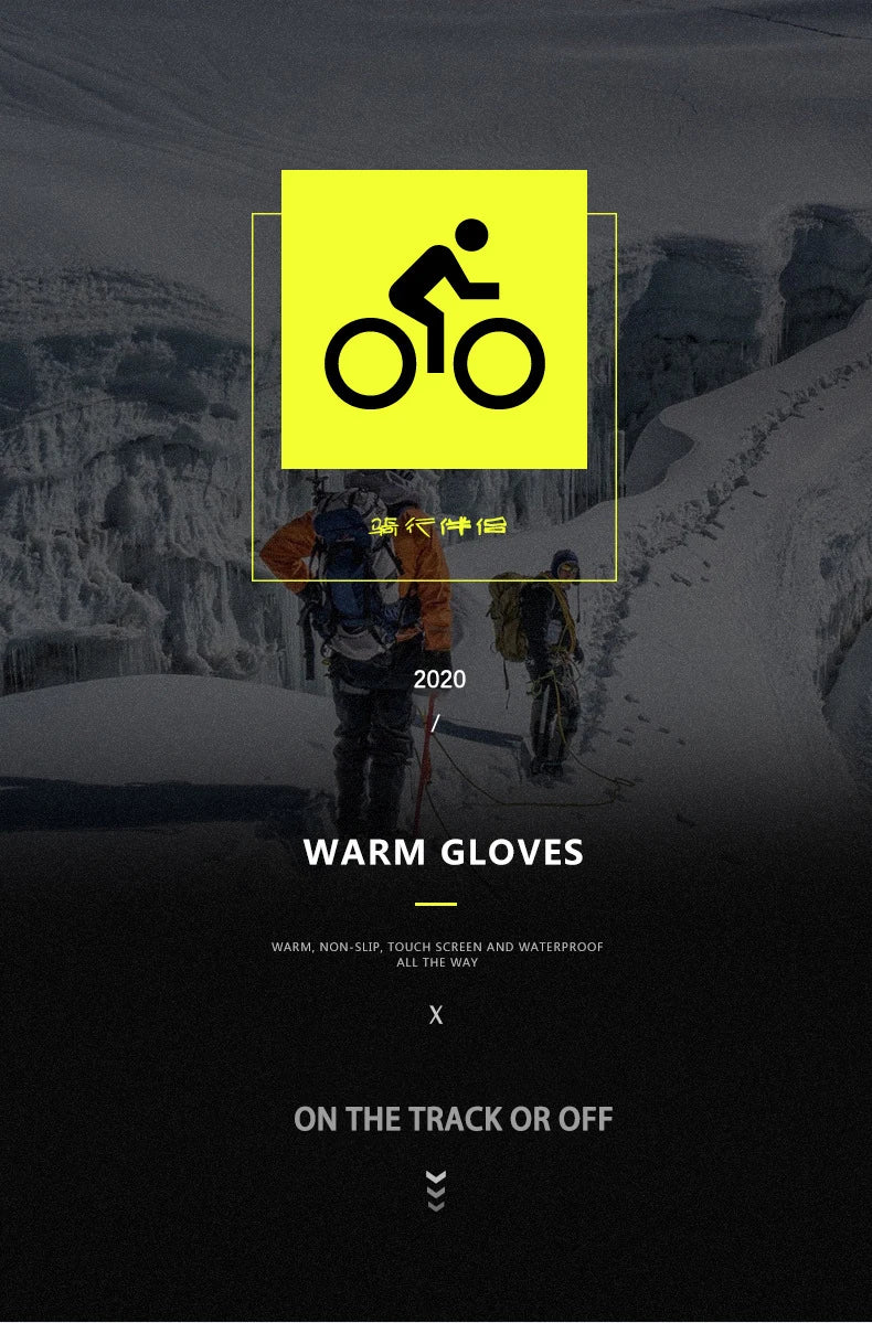Men Women Cycling Winter Warm Sport Gloves Touchscreen Outdoor Fishing Splash-proof Skiing Snowboard Nonslip Zipper Gloves