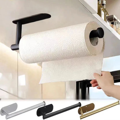 Adhesive Toilet Roll Paper Holder Organizer Wall Mount Storage Stand Kitchen Bathroom No Drill Tissue Towel Dispenser Stainless