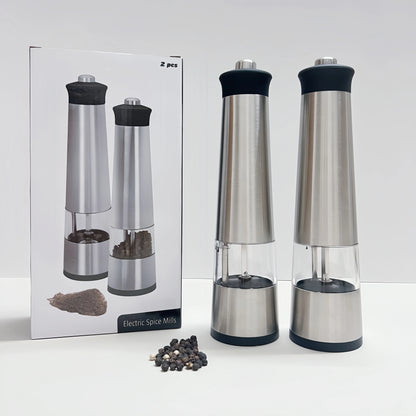 Electric Pepper Grinder Spice Mill Prmium Stainless Steel Grinder with Cover Adjustable Ceramic Core grinder With LED light