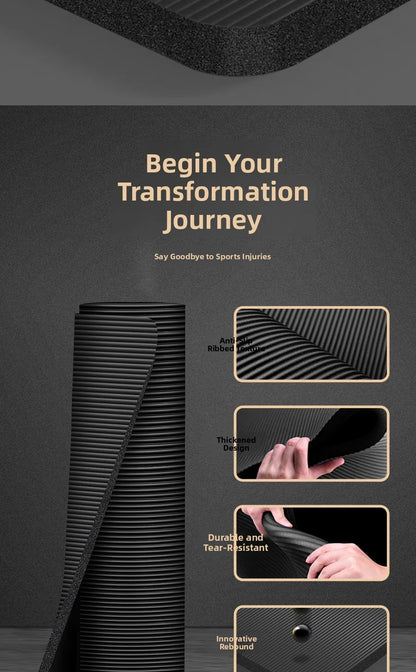 Men's Yoga Mat 20mm Thiened Lengthened And Widened Non-Slip Fitn Exercise Equipment Pure Color Nbr Material Yoga Pad