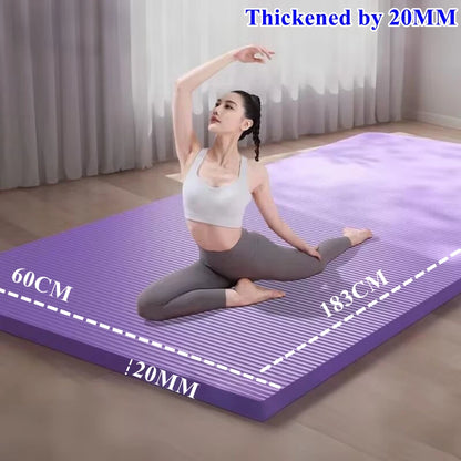 183×60cm Thick Yoga Mat Anti-skid Sports Fitness Mat 20MM Comfort Foam Yoga Matt for Exercise Yoga and Pilates Gymnastics Mat