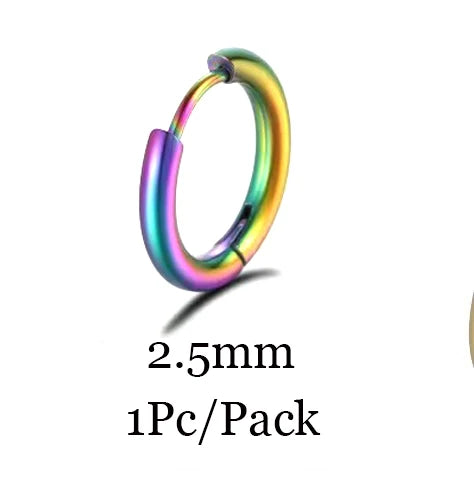 2023 New Simple Stainless Steel Small Huggie Hoop Earrings for Women Men Cartilage Ear Piercing Jewelry Pendientes Hombre Mujer
