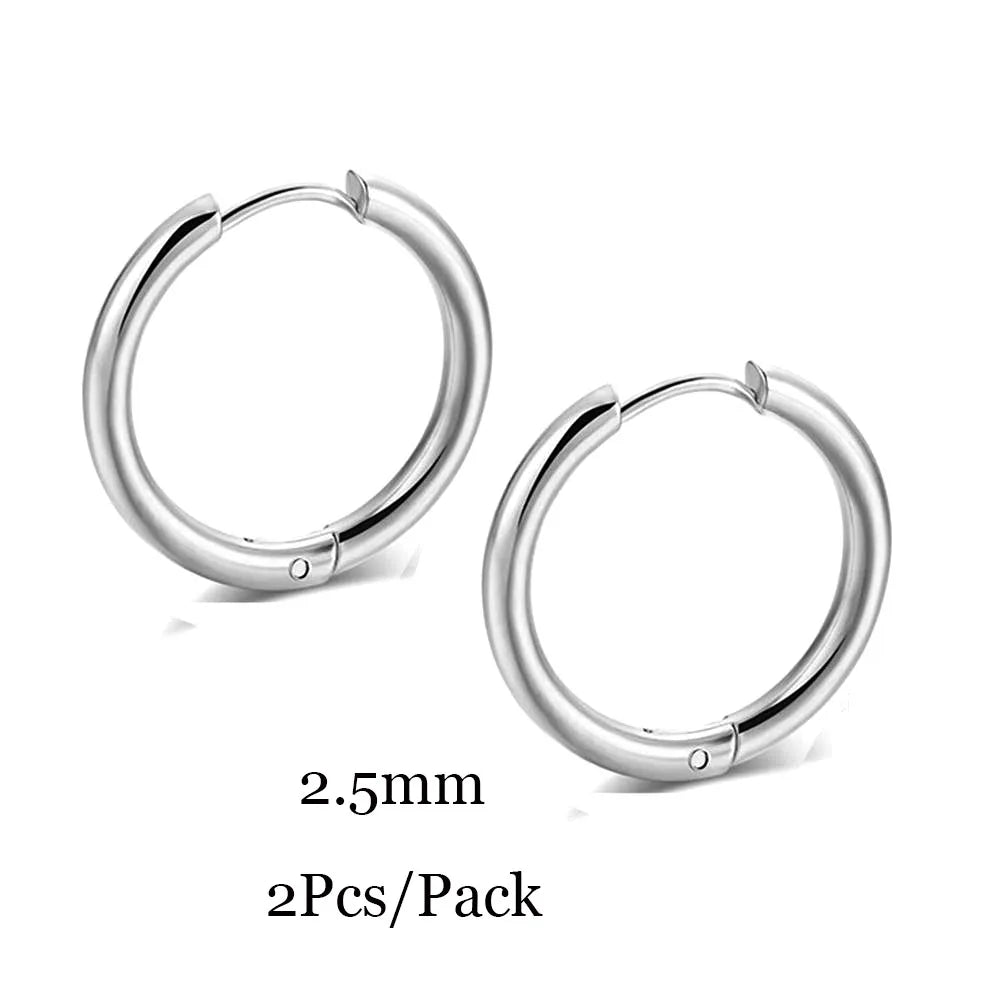 2023 New Simple Stainless Steel Small Huggie Hoop Earrings for Women Men Cartilage Ear Piercing Jewelry Pendientes Hombre Mujer