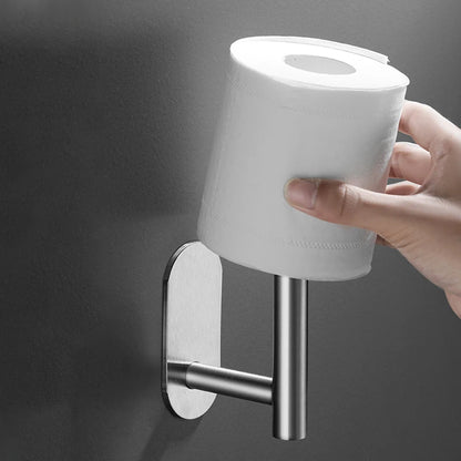 Adhesive Toilet Roll Paper Holder Organizer Wall Mount Storage Stand Kitchen Bathroom No Drill Tissue Towel Dispenser Stainless