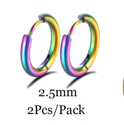 2023 New Simple Stainless Steel Small Huggie Hoop Earrings for Women Men Cartilage Ear Piercing Jewelry Pendientes Hombre Mujer