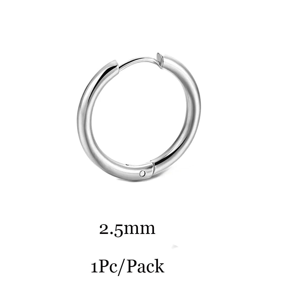 2023 New Simple Stainless Steel Small Huggie Hoop Earrings for Women Men Cartilage Ear Piercing Jewelry Pendientes Hombre Mujer