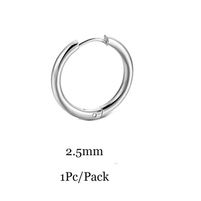 2023 New Simple Stainless Steel Small Huggie Hoop Earrings for Women Men Cartilage Ear Piercing Jewelry Pendientes Hombre Mujer