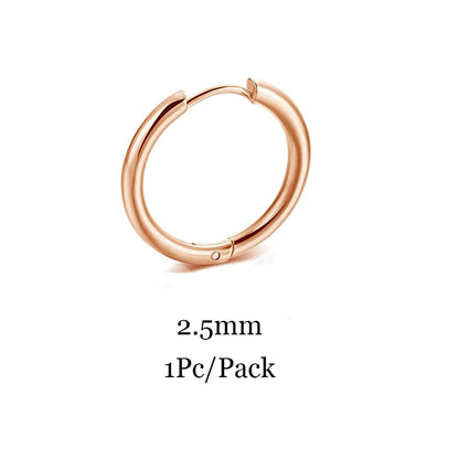 2023 New Simple Stainless Steel Small Huggie Hoop Earrings for Women Men Cartilage Ear Piercing Jewelry Pendientes Hombre Mujer