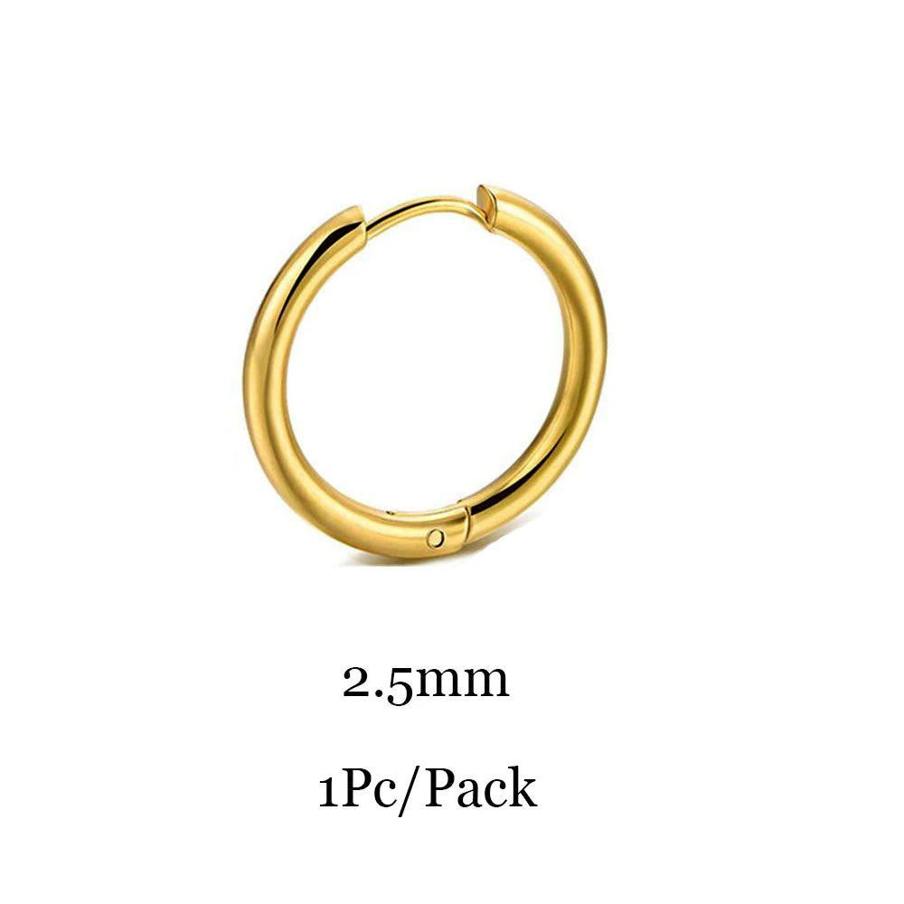 2023 New Simple Stainless Steel Small Huggie Hoop Earrings for Women Men Cartilage Ear Piercing Jewelry Pendientes Hombre Mujer