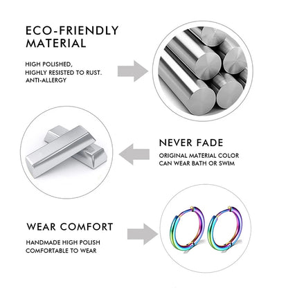 1PCS 2024 New Simple Stainless Steel Small Hoop Earrings for Women Men Cartilage Ear Piercing Jewelry Pendientes Hombre Mujer