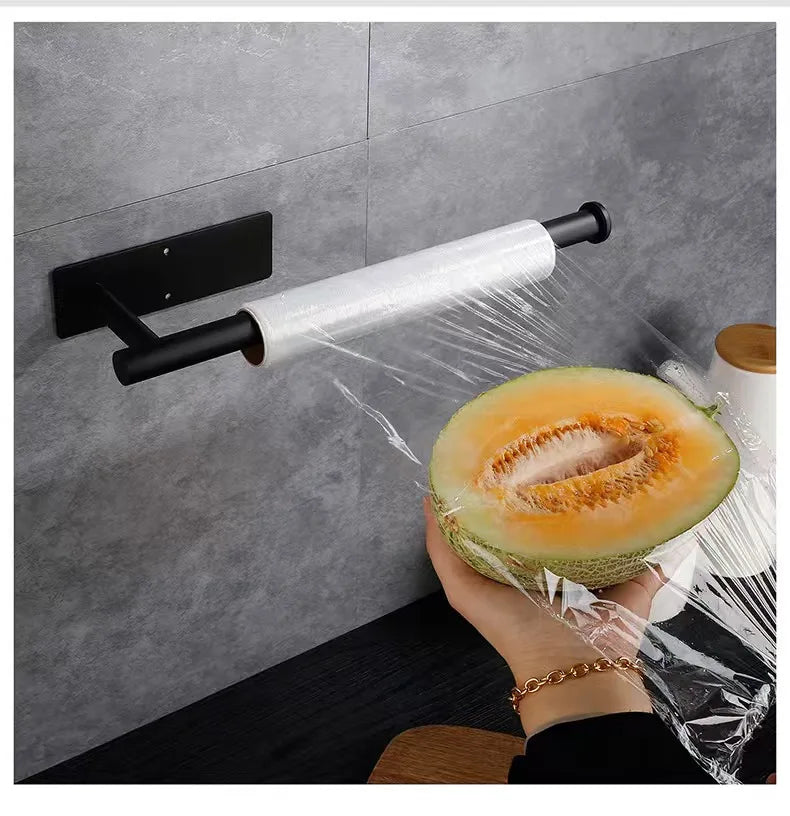 Adhesive Toilet Roll Paper Holder Organizer Wall Mount Storage Stand Kitchen Bathroom No Drill Tissue Towel Dispenser Stainless