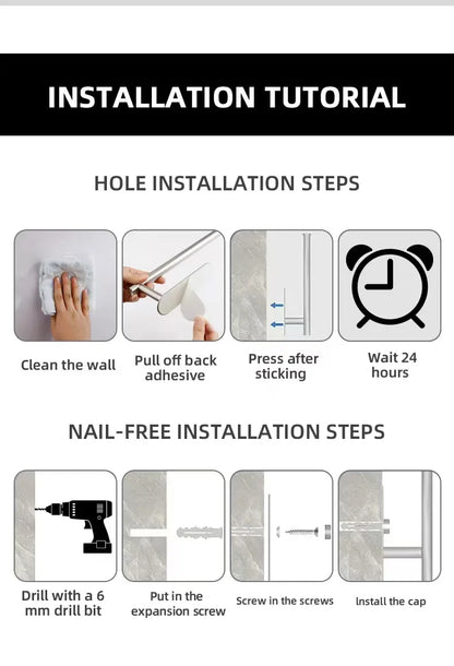 Adhesive Toilet Roll Paper Holder Organizer Wall Mount Storage Stand Kitchen Bathroom No Drill Tissue Towel Dispenser Stainless