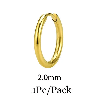 2023 New Simple Stainless Steel Small Huggie Hoop Earrings for Women Men Cartilage Ear Piercing Jewelry Pendientes Hombre Mujer