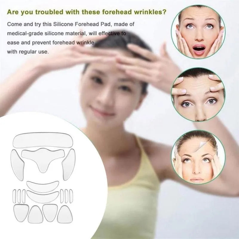 1/16pcs Reusable Silicone Patches Wrinkle Removal Sticker Anti Rimpel Pads Silicone Face Forehead Neck Eye Sticker Skin Care