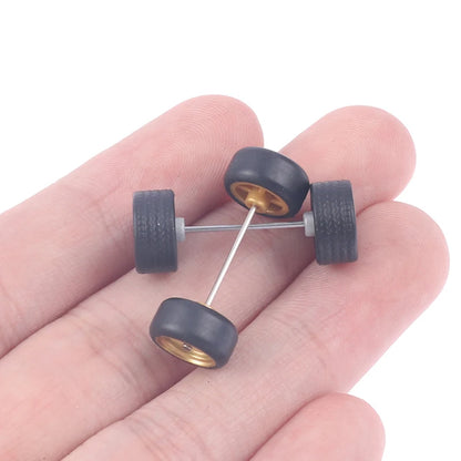 1/64 Wheels For Hotwheels With Rubber Tire Model Model Car Modified Parts Toys Power RefitCar Model