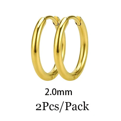 2023 New Simple Stainless Steel Small Huggie Hoop Earrings for Women Men Cartilage Ear Piercing Jewelry Pendientes Hombre Mujer