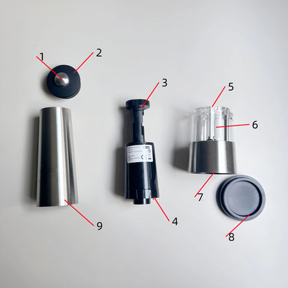 Electric Pepper Grinder Spice Mill Prmium Stainless Steel Grinder with Cover Adjustable Ceramic Core grinder With LED light