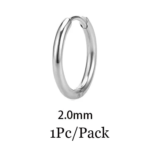 2023 New Simple Stainless Steel Small Huggie Hoop Earrings for Women Men Cartilage Ear Piercing Jewelry Pendientes Hombre Mujer