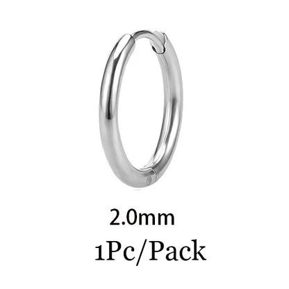 2023 New Simple Stainless Steel Small Huggie Hoop Earrings for Women Men Cartilage Ear Piercing Jewelry Pendientes Hombre Mujer