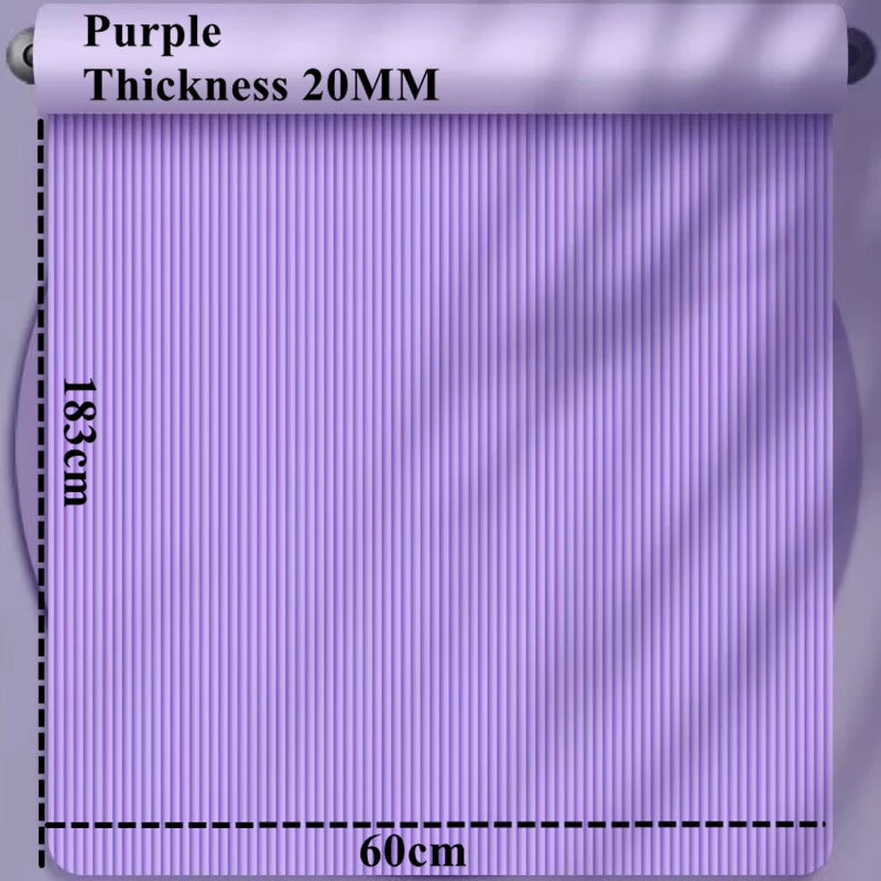 183×60cm Thick Yoga Mat Anti-skid Sports Fitness Mat 20MM Comfort Foam Yoga Matt for Exercise Yoga and Pilates Gymnastics Mat