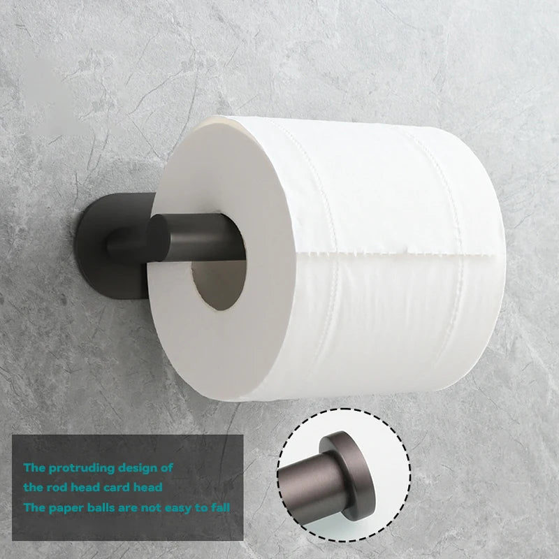 Adhesive Toilet Roll Paper Holder Organizer Wall Mount Storage Stand Kitchen Bathroom No Drill Tissue Towel Dispenser Stainless