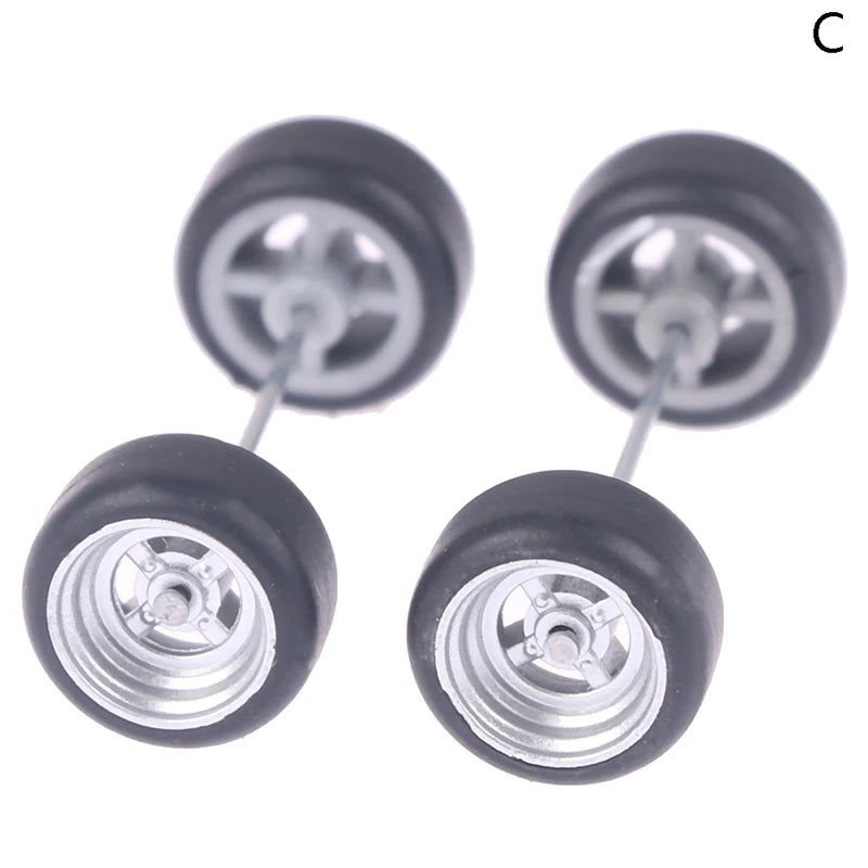 1/64 Wheels For Hotwheels With Rubber Tire Model Model Car Modified Parts Toys Power RefitCar Model