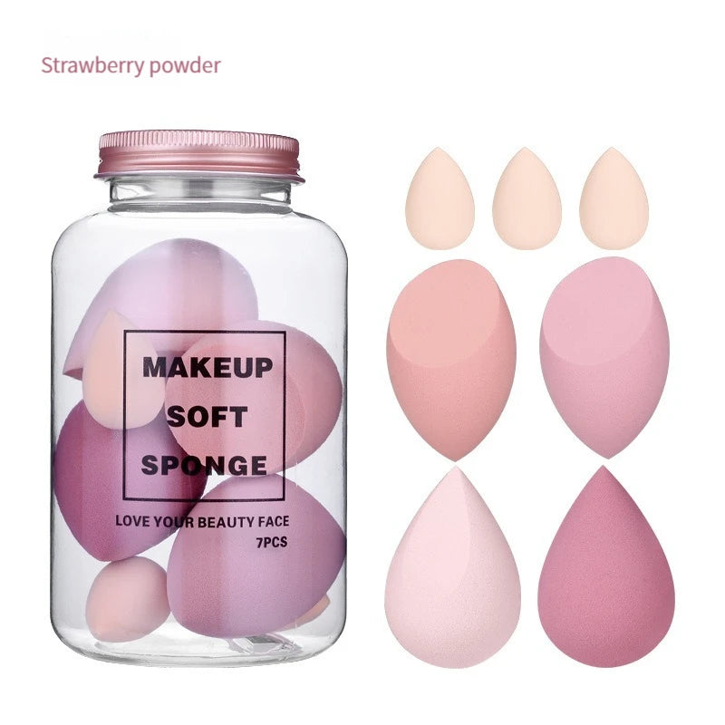 7PCS Canned Cosmetic Sponge Set Dry And Wet Liquid Foundation Powder Puff Professional Cosmetic Tools Make-up Artist
