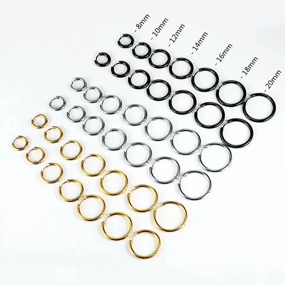 2023 New Simple Stainless Steel Small Huggie Hoop Earrings for Women Men Cartilage Ear Piercing Jewelry Pendientes Hombre Mujer