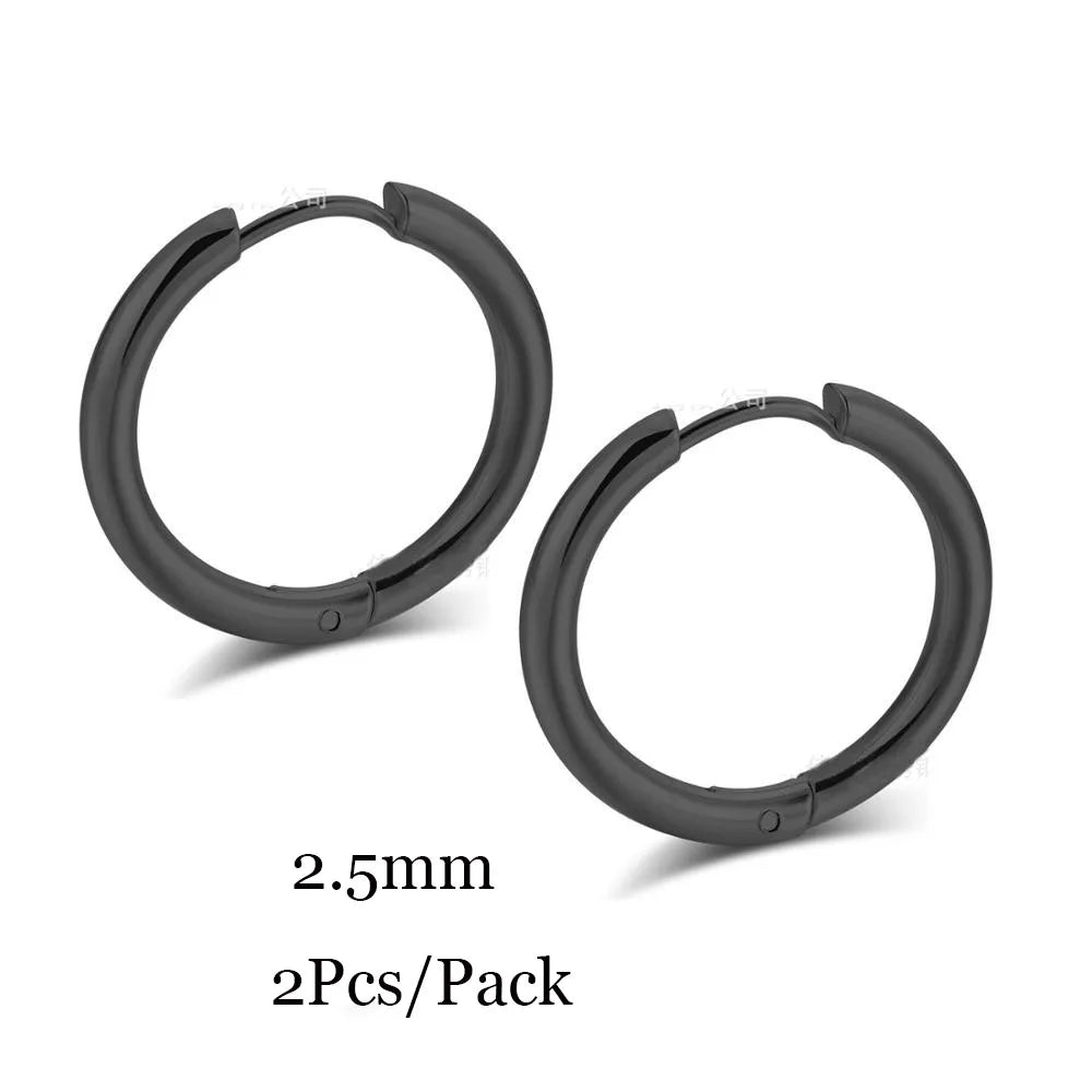 2023 New Simple Stainless Steel Small Huggie Hoop Earrings for Women Men Cartilage Ear Piercing Jewelry Pendientes Hombre Mujer