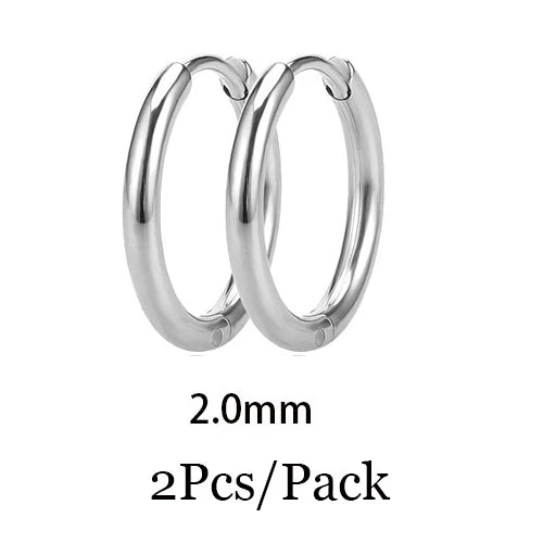 2023 New Simple Stainless Steel Small Huggie Hoop Earrings for Women Men Cartilage Ear Piercing Jewelry Pendientes Hombre Mujer
