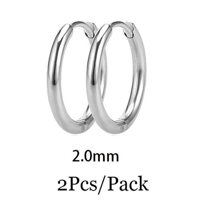 2023 New Simple Stainless Steel Small Huggie Hoop Earrings for Women Men Cartilage Ear Piercing Jewelry Pendientes Hombre Mujer