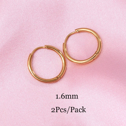 2023 New Simple Stainless Steel Small Huggie Hoop Earrings for Women Men Cartilage Ear Piercing Jewelry Pendientes Hombre Mujer